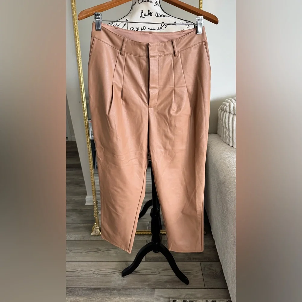 Stylish Tan camel leather Pants
